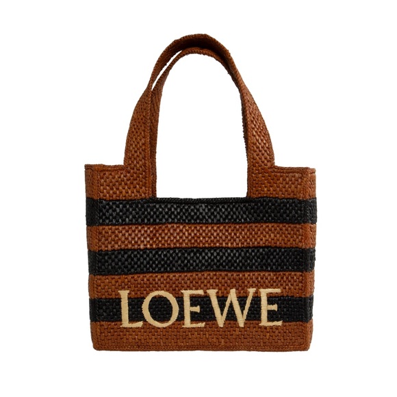 New With Tags NWT Loewe Medium Font Tote Raffia leather crossbody strap - Picture 1 of 9